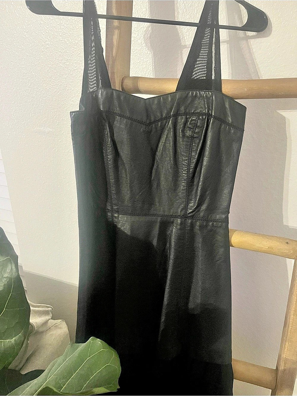 TRIPP NYC Black Faux Leather Mini Dress